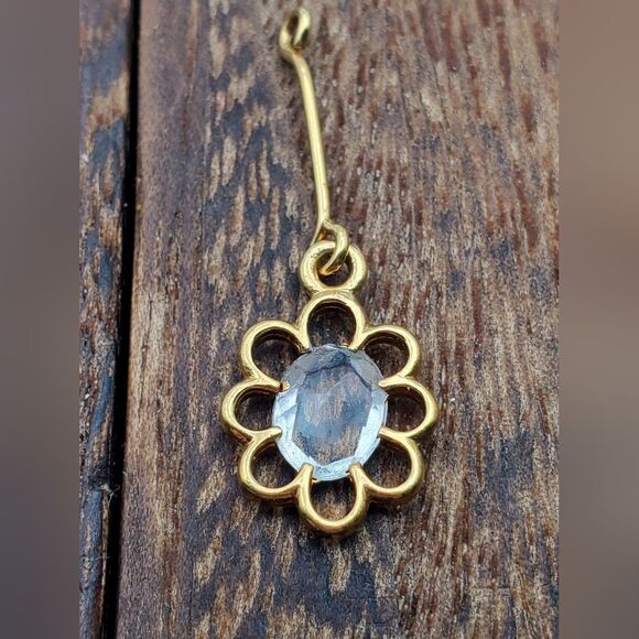 Lotus flower crystal drop pendant charm - Picture 1 of 2